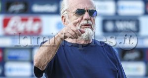 SSC Napoli's Italian president Aurelio De Laurentiis during the ninth  day  of ssc napoli's 2021-22 pre-season training camp in val di sole in trentino, dimaro folgarida